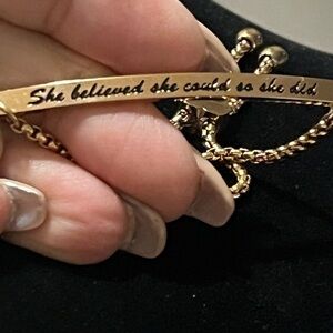 Inspirational Rose Gold-Tone Bracelet
